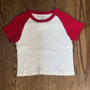 Brandy Melville Red/White Ringer Tee